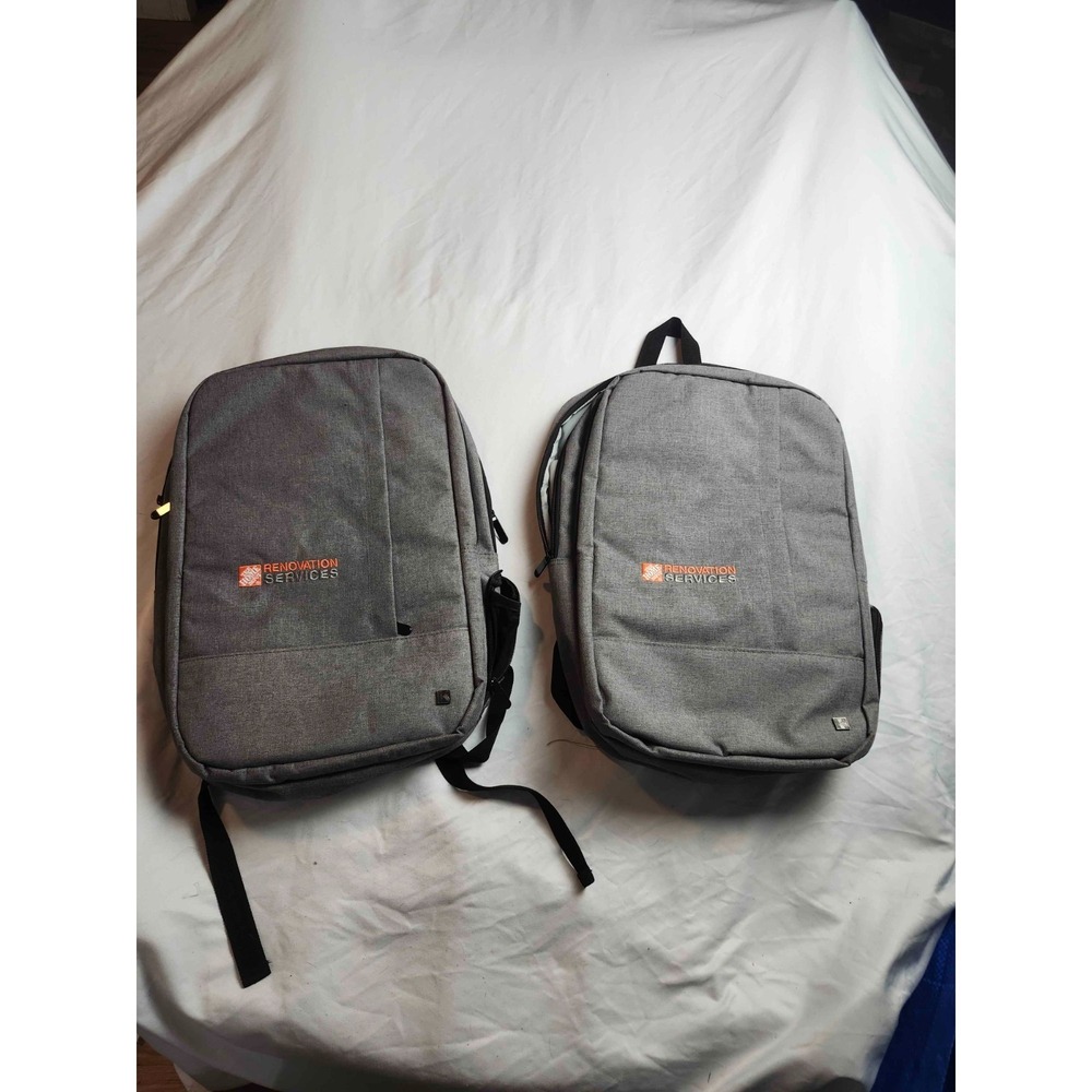 Home Depot Renovation Services Backpack Laptop Bag Lot 2 Gray‎ Padded Techwear